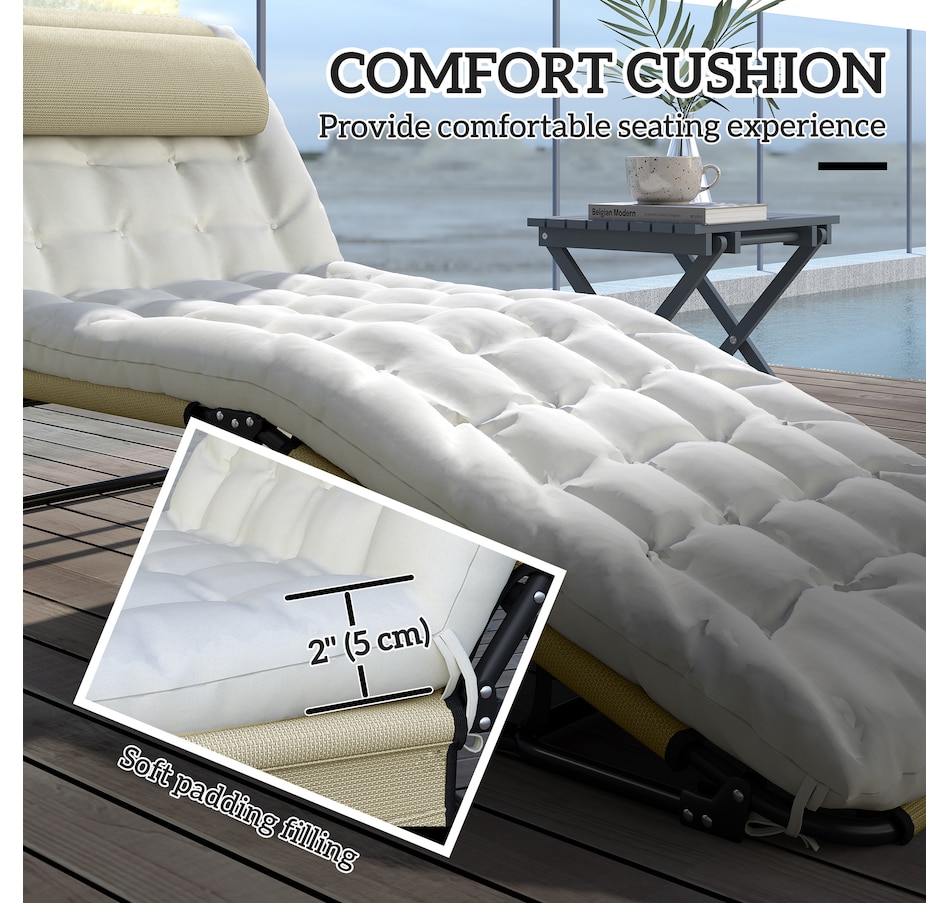 Image 964682_ALTMORE36.jpg, Product 964-682 / Price $109.99 - $113.99, Outsunny Folding Lounge Chair w/ Cushion, Reclining Tanning Chair, Grey from Outsunny on TSC.ca's Home & Garden department