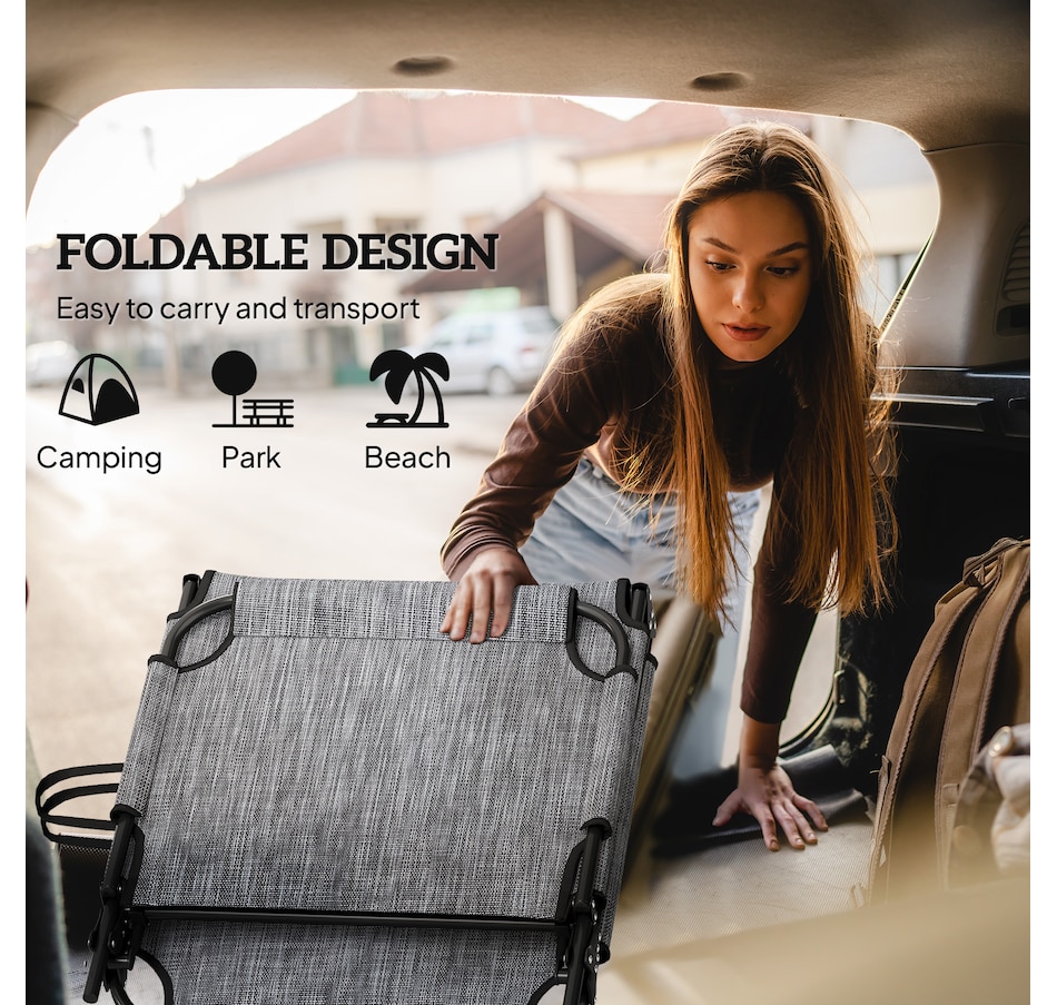 Image 964682_ALTMORE4.jpg, Product 964-682 / Price $109.99 - $113.99, Outsunny Folding Lounge Chair w/ Cushion, Reclining Tanning Chair, Grey from Outsunny on TSC.ca's Home & Garden department
