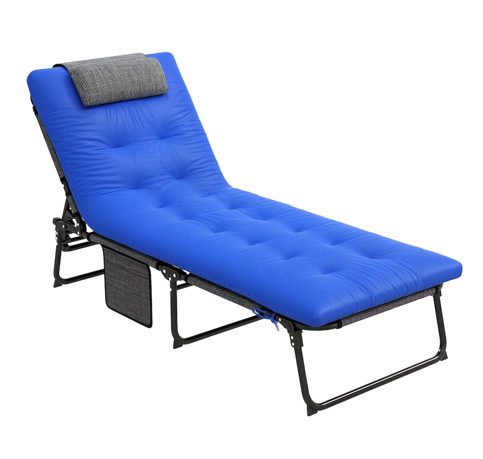 Image 964682_ST03.png, Product 964-682 / Price $109.99 - $113.99, Outsunny Folding Lounge Chair w/ Cushion, Reclining Tanning Chair, Grey from Outsunny on TSC.ca's Home & Garden department