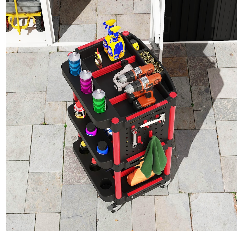 Image 964696_ALTMORE8.jpg, Product 964-696 / Price $84.99, HOMCOM 3-Tier Rolling Tool Cart with Wheels, Plastic Utility Cart, Black from HOMCOM on TSC.ca's Home & Garden department