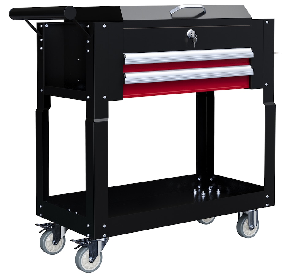 Image 964701.jpg, Product 964-701 / Price $189.99, HOMCOM Rolling Tool Cart 330 LBS Steel Utility Cart with Drawers Black from HOMCOM on TSC.ca's Home & Garden department