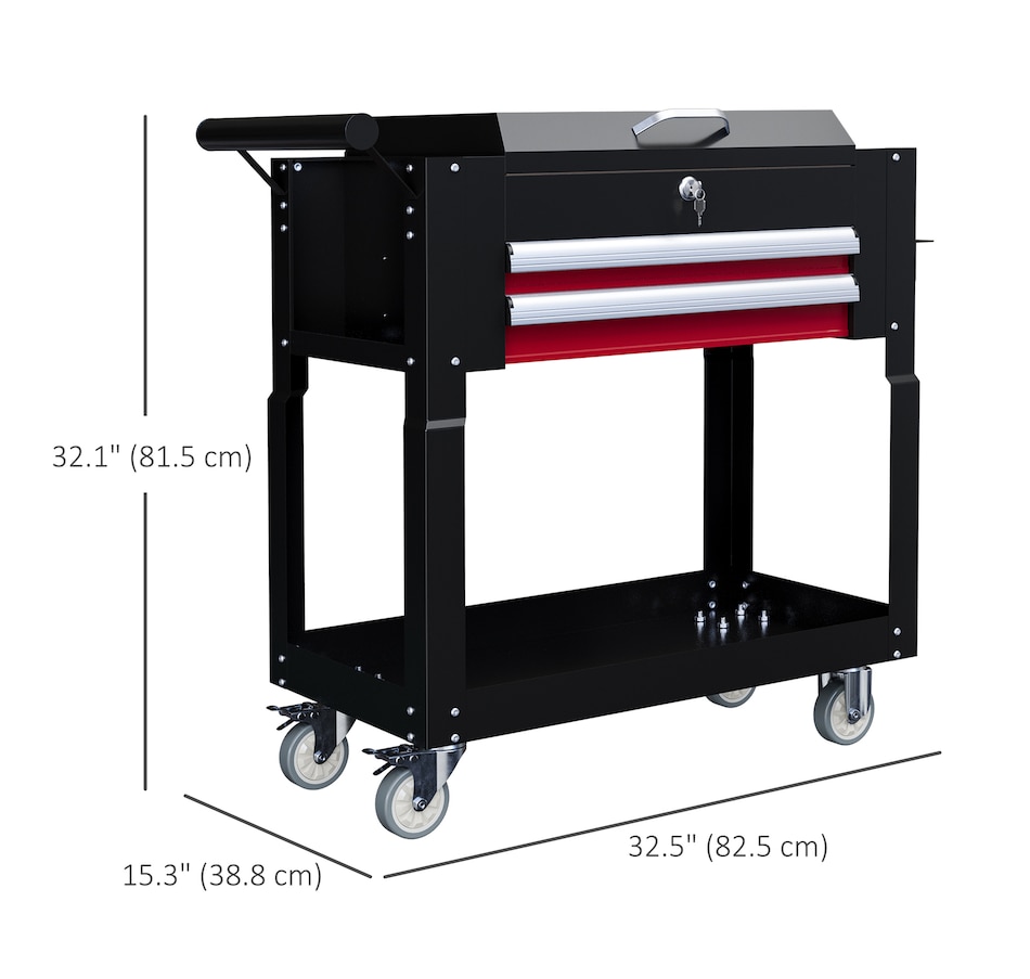 Image 964701_ALTMORE2.jpg, Product 964-701 / Price $189.99, HOMCOM Rolling Tool Cart 330 LBS Steel Utility Cart with Drawers Black from HOMCOM on TSC.ca's Home & Garden department