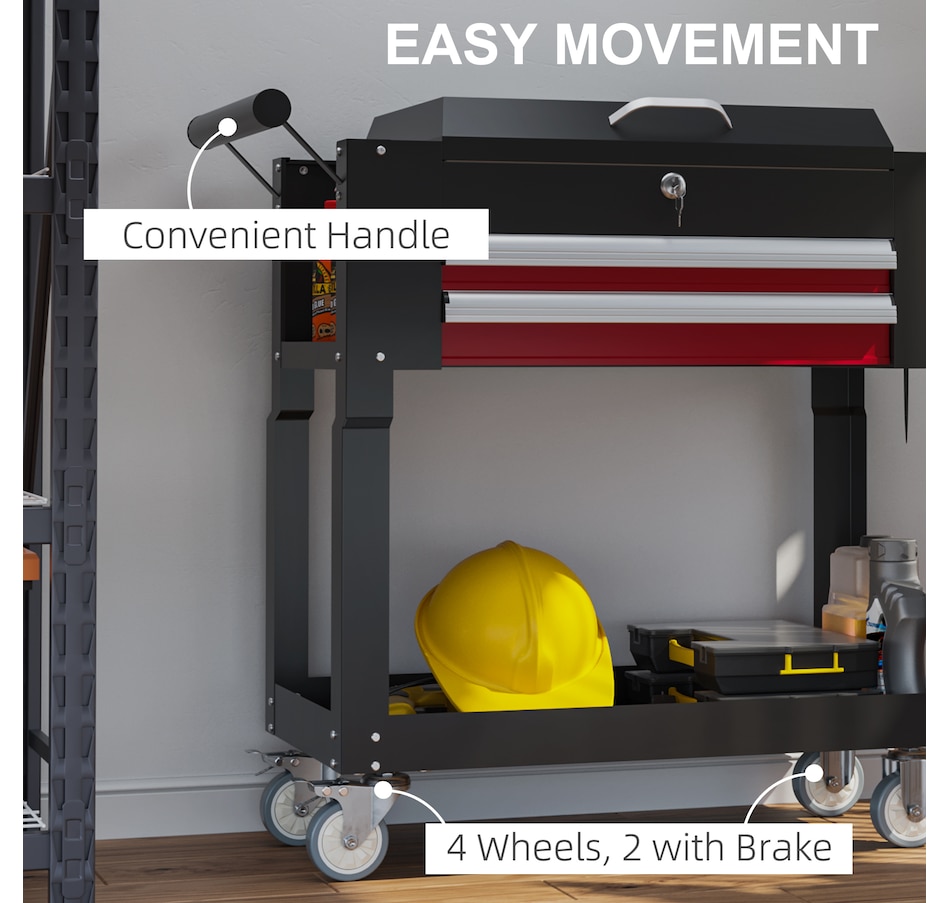 Image 964701_ALTMORE4.jpg, Product 964-701 / Price $189.99, HOMCOM Rolling Tool Cart 330 LBS Steel Utility Cart with Drawers Black from HOMCOM on TSC.ca's Home & Garden department