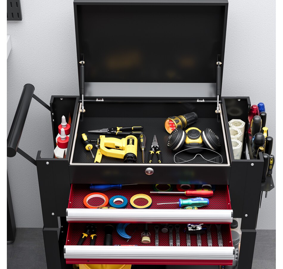 Image 964701_ALTMORE7.jpg, Product 964-701 / Price $189.99, HOMCOM Rolling Tool Cart 330 LBS Steel Utility Cart with Drawers Black from HOMCOM on TSC.ca's Home & Garden department