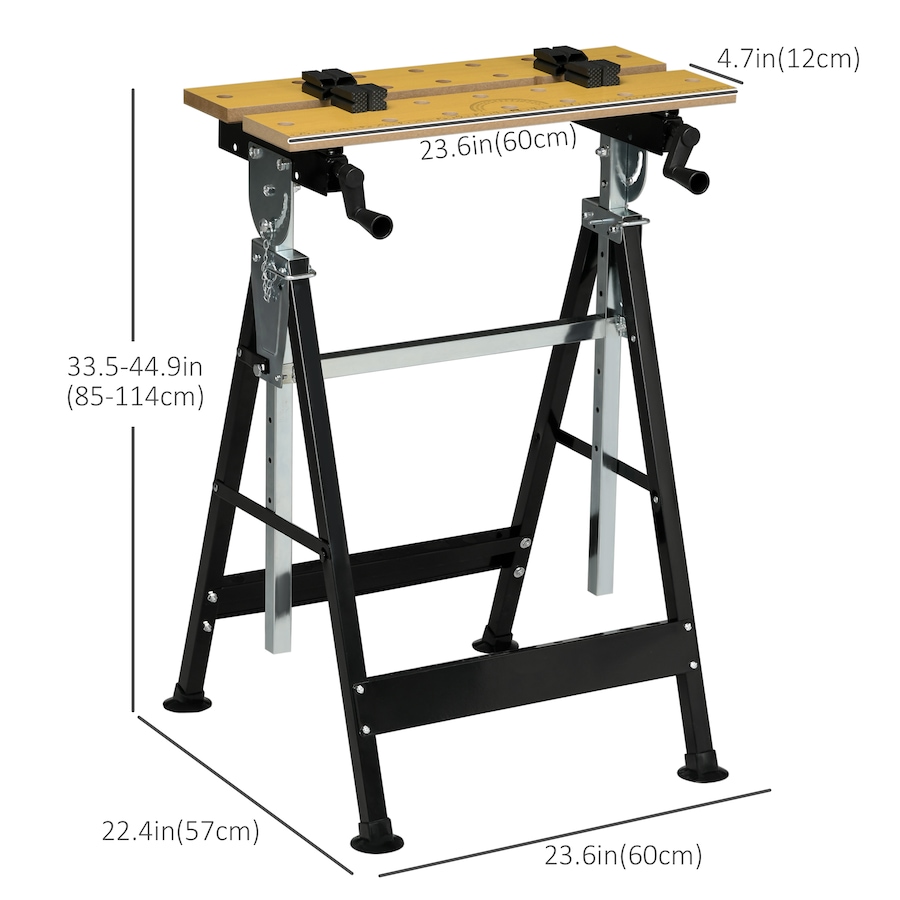 Image 964709_ALTMORE2.jpg, Product 964-709 / Price $66.99, HOMCOM Workbench Wood Cutting Sawhorse With Movable Pegs from HOMCOM on TSC.ca's Home & Garden department