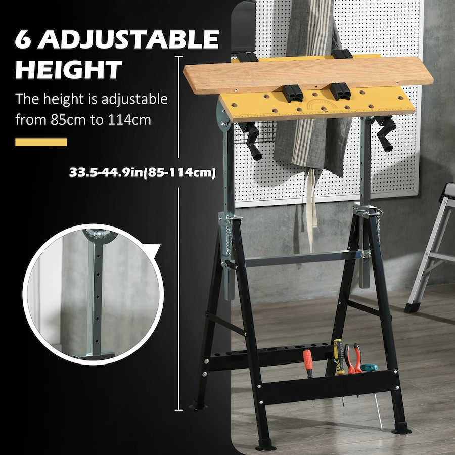 Image 964709_ALTMORE3.jpg, Product 964-709 / Price $66.99, HOMCOM Workbench Wood Cutting Sawhorse With Movable Pegs from HOMCOM on TSC.ca's Home & Garden department