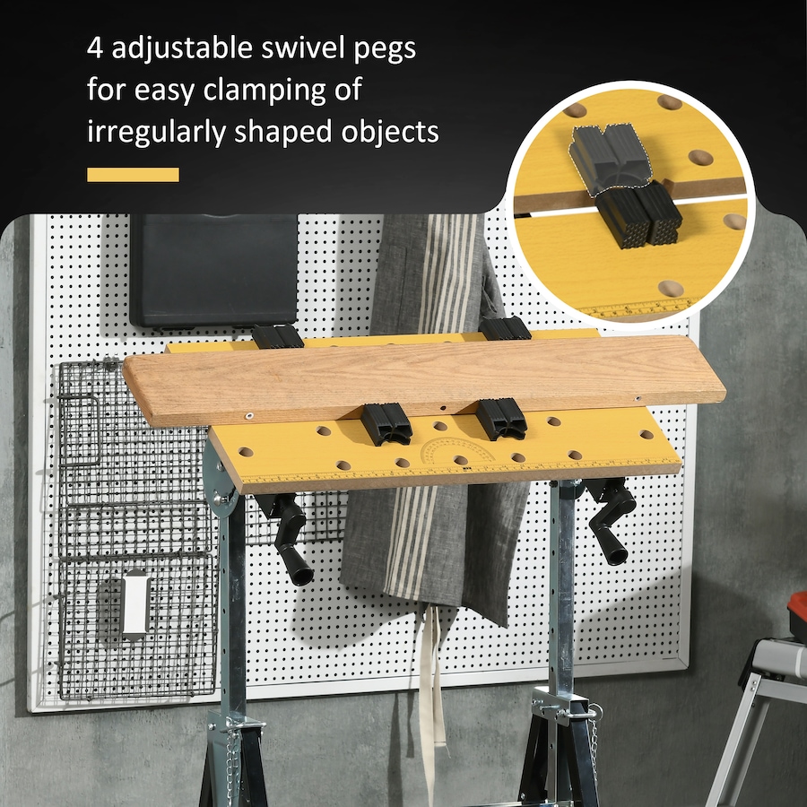 Image 964709_ALTMORE4.jpg, Product 964-709 / Price $66.99, HOMCOM Workbench Wood Cutting Sawhorse With Movable Pegs from HOMCOM on TSC.ca's Home & Garden department