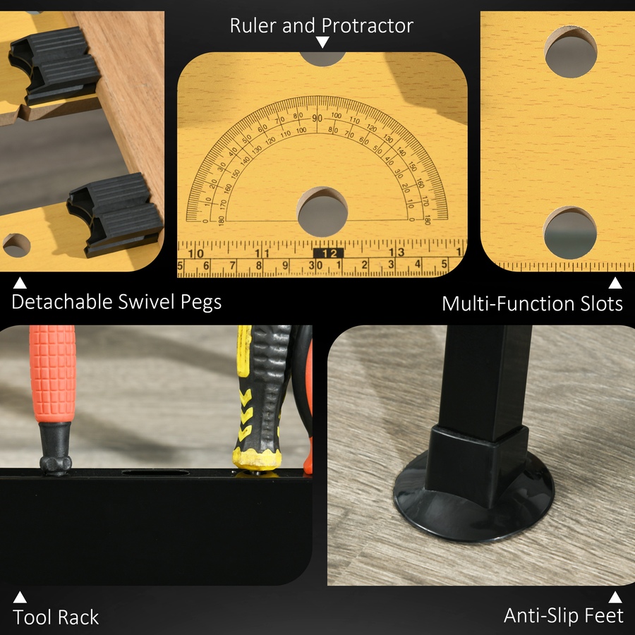 Image 964709_ALTMORE6.jpg, Product 964-709 / Price $66.99, HOMCOM Workbench Wood Cutting Sawhorse With Movable Pegs from HOMCOM on TSC.ca's Home & Garden department