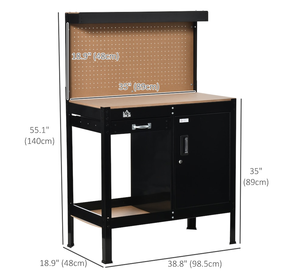 Image 964710_ALTMORE2.jpg, Product 964-710 / Price $219.99, HOMCOM Garage Workbench with Storage Drawer, Peg Board, Lockable Cabinet from HOMCOM on TSC.ca's Home & Garden department