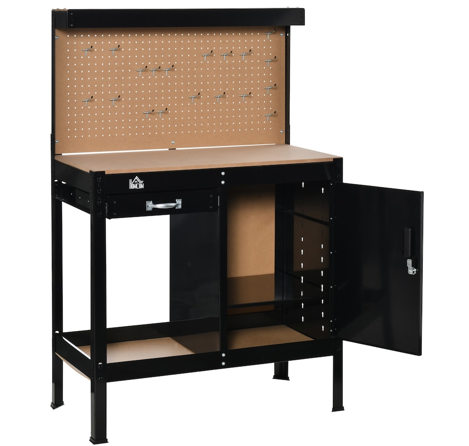 Image 964710_ALTMORE6.jpg, Product 964-710 / Price $219.99, HOMCOM Garage Workbench with Storage Drawer, Peg Board, Lockable Cabinet from HOMCOM on TSC.ca's Home & Garden department