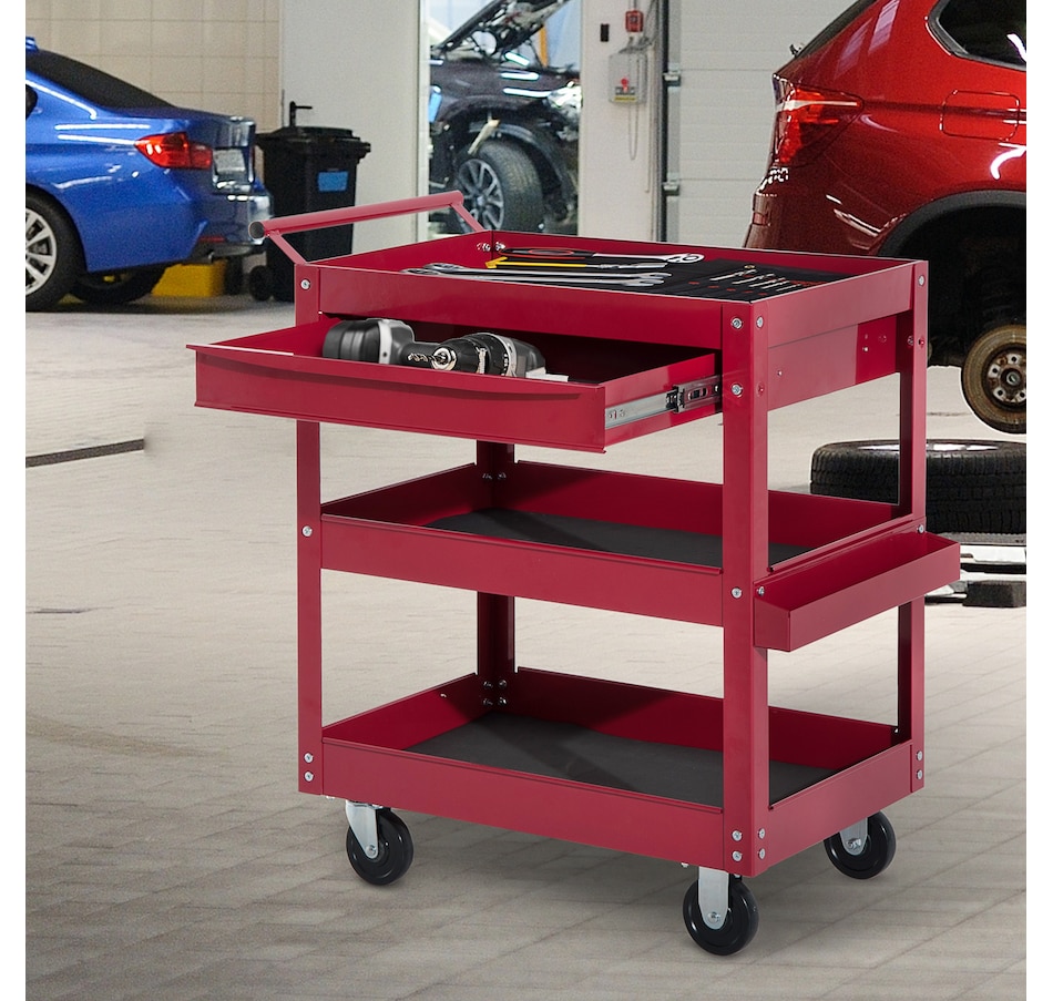 Image 964712_ALTMORE1.jpg, Product 964-712 / Price $154.99, HOMCOM 3 Tray Rolling Tool Cart With Drawer from HOMCOM on TSC.ca's Home & Garden department