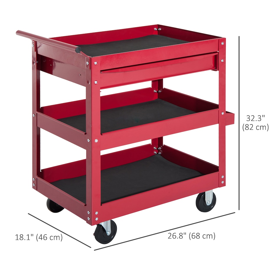 Image 964712_ALTMORE2.jpg, Product 964-712 / Price $154.99, HOMCOM 3 Tray Rolling Tool Cart With Drawer from HOMCOM on TSC.ca's Home & Garden department