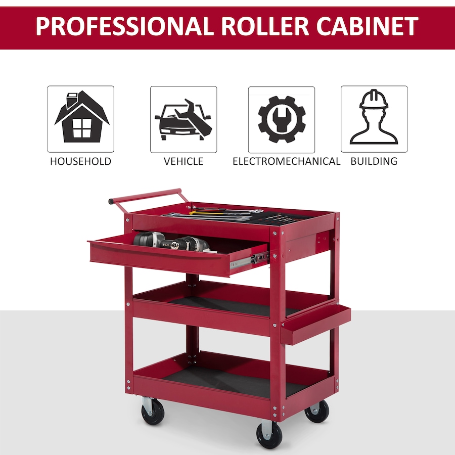 Image 964712_ALTMORE6.jpg, Product 964-712 / Price $149.99, HOMCOM 3 Tray Rolling Tool Cart With Drawer from HOMCOM on TSC.ca's Home & Garden department