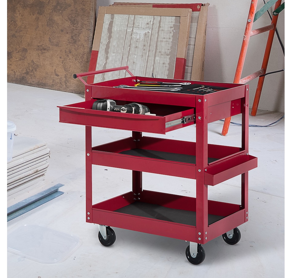 Image 964712_ALTMORE7.jpg, Product 964-712 / Price $154.99, HOMCOM 3 Tray Rolling Tool Cart With Drawer from HOMCOM on TSC.ca's Home & Garden department