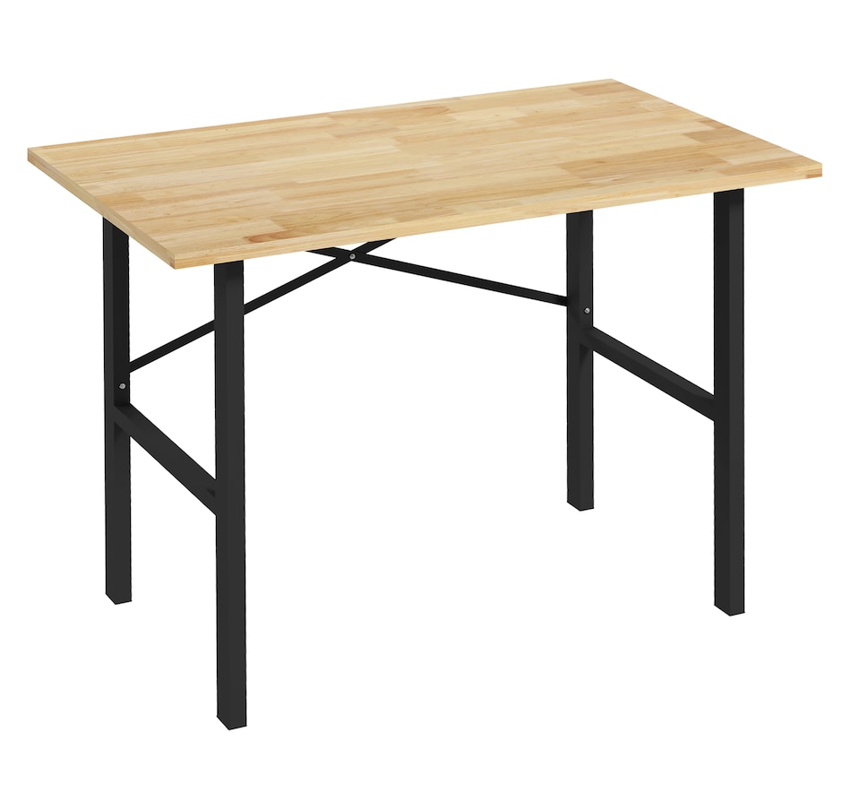 Image 964715.jpg, Product 964-715 / Price $229.99, HOMCOM 46" Work bench Table Oak Wood Top, Heavy-Duty Steel Work Table from HOMCOM on TSC.ca's Home & Garden department