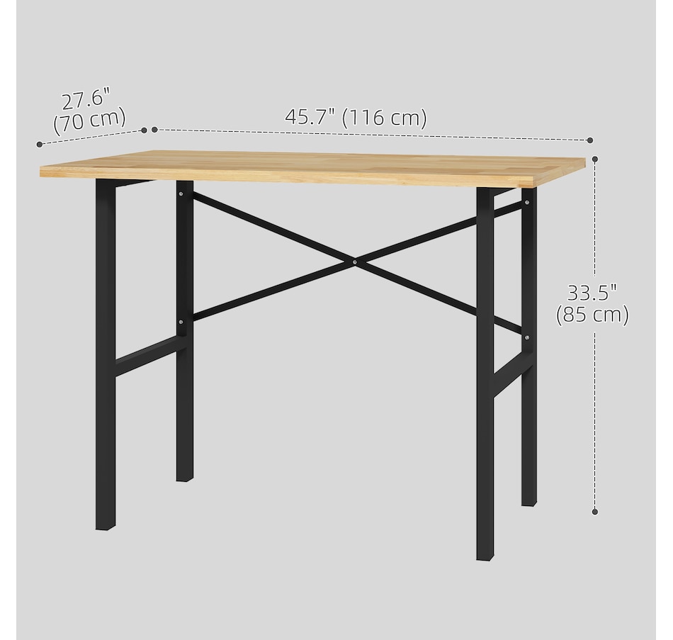 Image 964715_ALTMORE2.jpg, Product 964-715 / Price $229.99, HOMCOM 46" Work bench Table Oak Wood Top, Heavy-Duty Steel Work Table from HOMCOM on TSC.ca's Home & Garden department