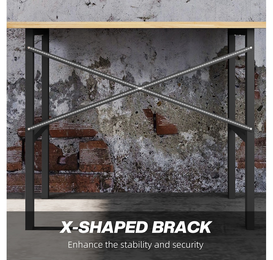 Image 964715_ALTMORE4.jpg, Product 964-715 / Price $229.99, HOMCOM 46" Work bench Table Oak Wood Top, Heavy-Duty Steel Work Table from HOMCOM on TSC.ca's Home & Garden department