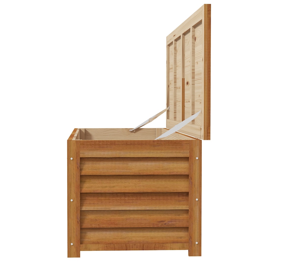 Image 964717_ALTMORE7.jpg, Product 964-717 / Price $159.99, Outsunny 176L Outdoor Deck Box with 2 Safety Hinges for Porch Light Brown from Outsunny on TSC.ca's Home & Garden department