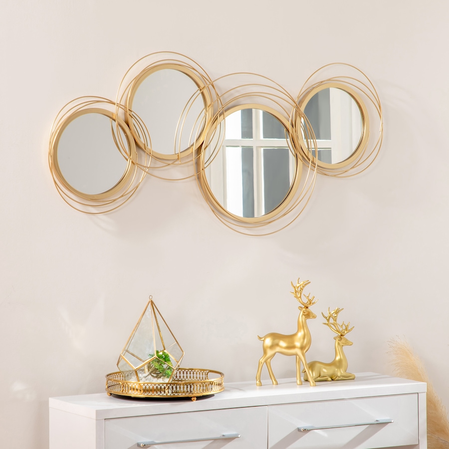 Image 964728_ALTMORE1.jpg, Product 964-728 / Price $92.99, HOMCOM Metal Wall Art Mirror Decor Modern Wall Sculpture, Gold from HOMCOM on TSC.ca's Home & Garden department