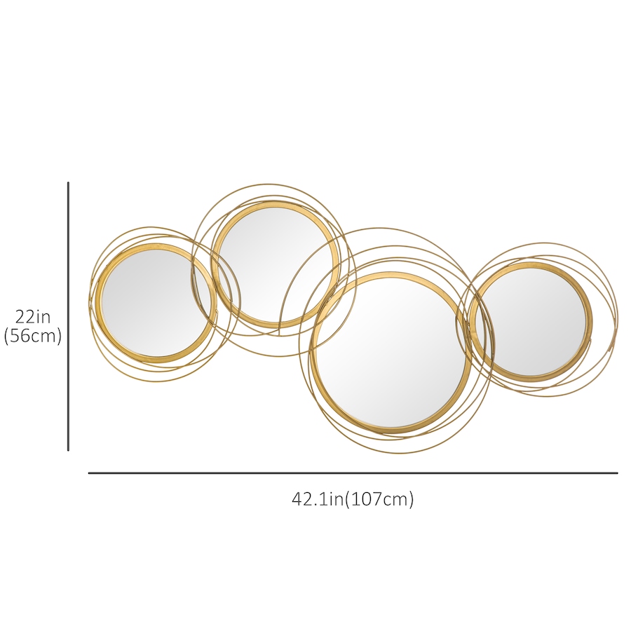Image 964728_ALTMORE2.jpg, Product 964-728 / Price $92.99, HOMCOM Metal Wall Art Mirror Decor Modern Wall Sculpture, Gold from HOMCOM on TSC.ca's Home & Garden department