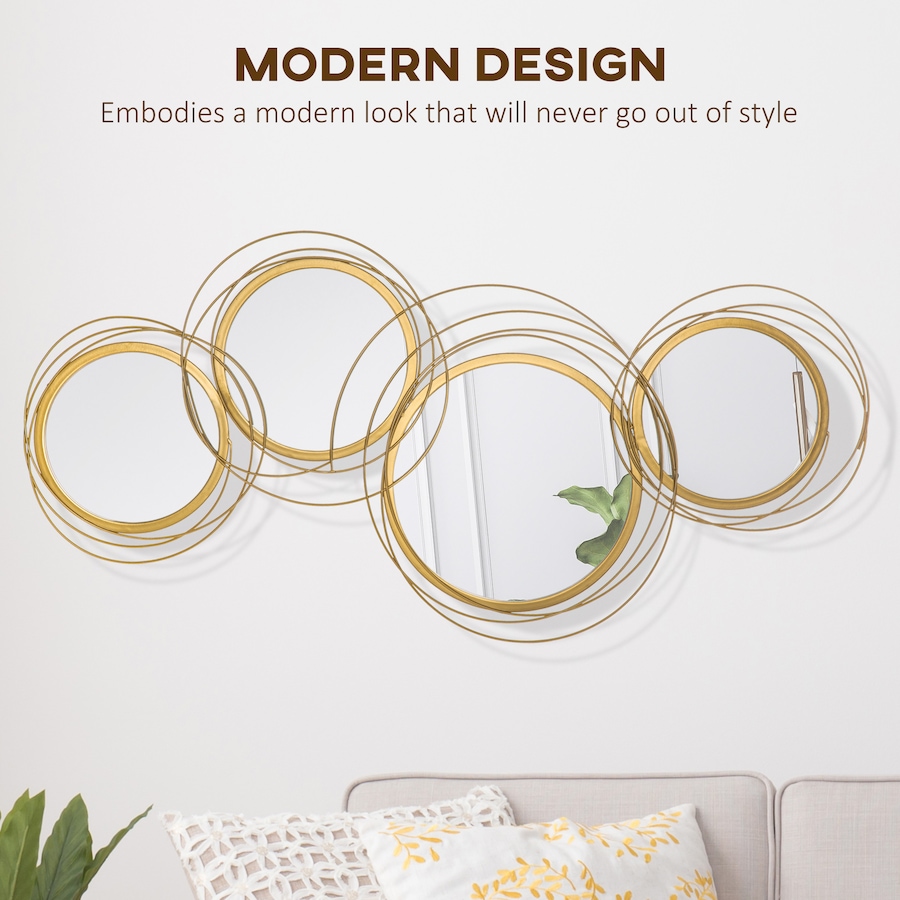 Image 964728_ALTMORE3.jpg, Product 964-728 / Price $92.99, HOMCOM Metal Wall Art Mirror Decor Modern Wall Sculpture, Gold from HOMCOM on TSC.ca's Home & Garden department