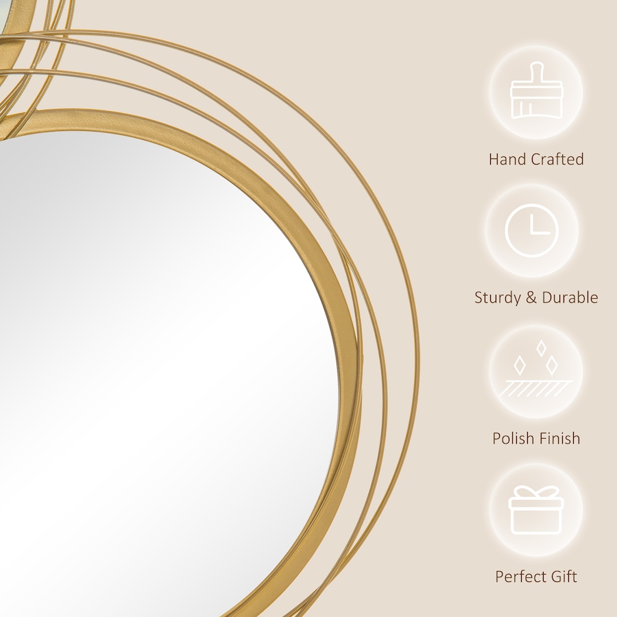 Image 964728_ALTMORE5.jpg, Product 964-728 / Price $92.99, HOMCOM Metal Wall Art Mirror Decor Modern Wall Sculpture, Gold from HOMCOM on TSC.ca's Home & Garden department