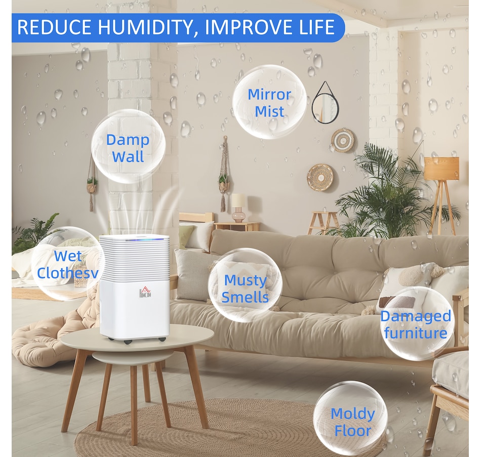 Image 964731_ALTMORE7.jpg, Product 964-731 / Price $179.99, HOMCOM 1260 sq. Ft 21pt Portable Quiet Dehumidifier with 3 Modes, White from HOMCOM on TSC.ca's Kitchen department