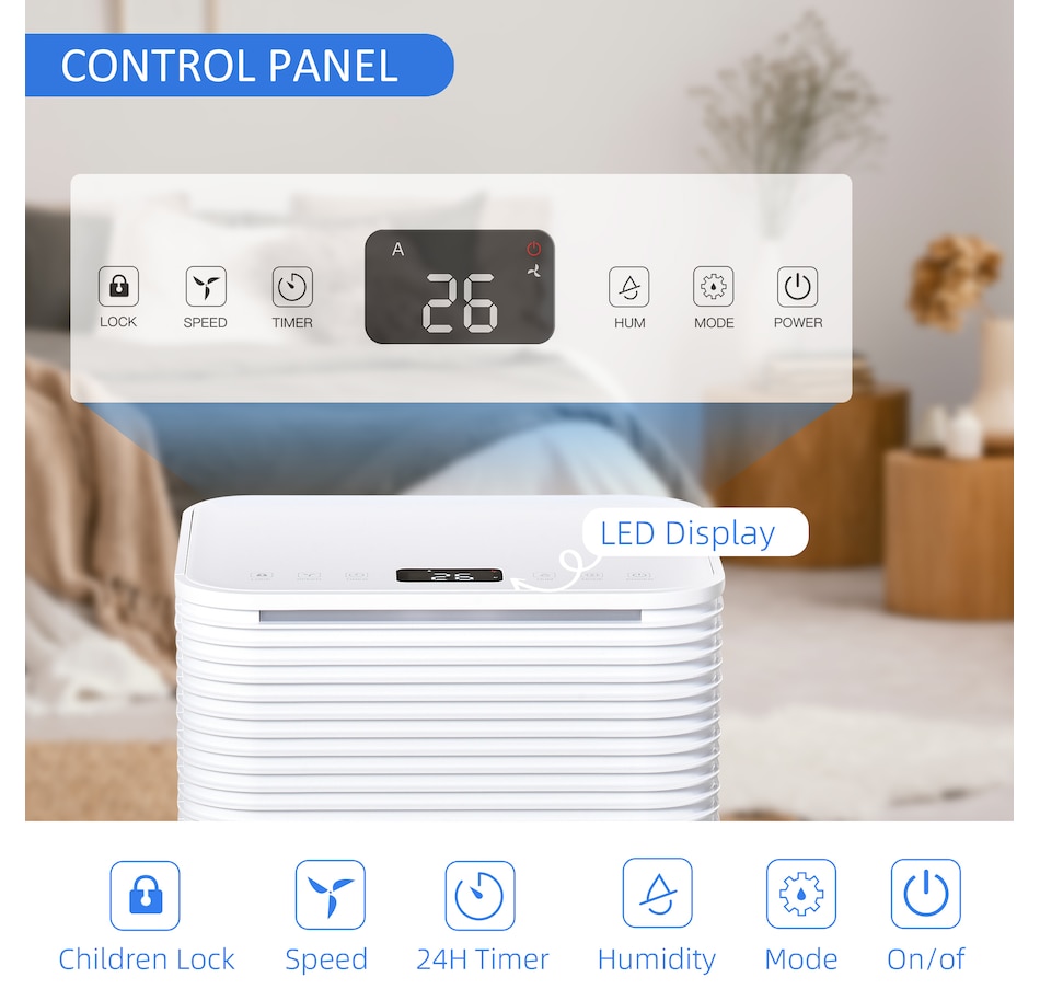 Image 964734_ALTMORE6.jpg, Product 964-734 / Price $166.99, HOMCOM 1500 sq.Ft Portable Quiet Dehumidifier with 3 Modes from HOMCOM on TSC.ca's Kitchen department