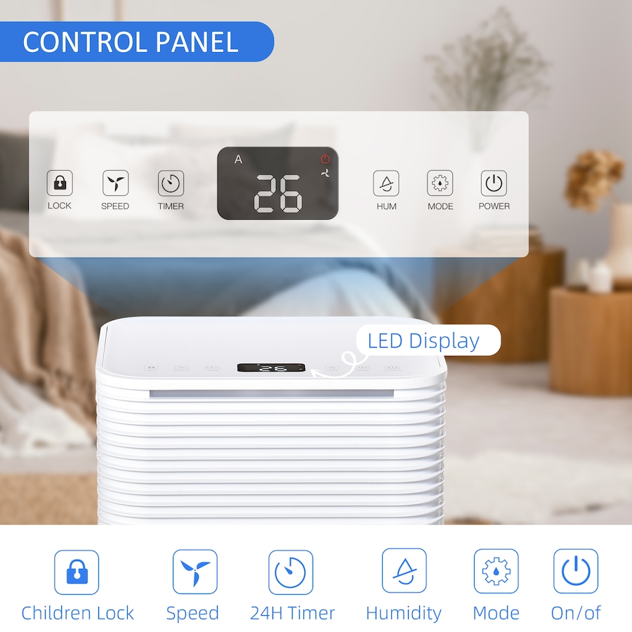 Image 964734_ALTMORE6.jpg, Product 964-734 / Price $169.99, HOMCOM 1500 sq.Ft Portable Quiet Dehumidifier with 3 Modes from HOMCOM on TSC.ca's Kitchen department