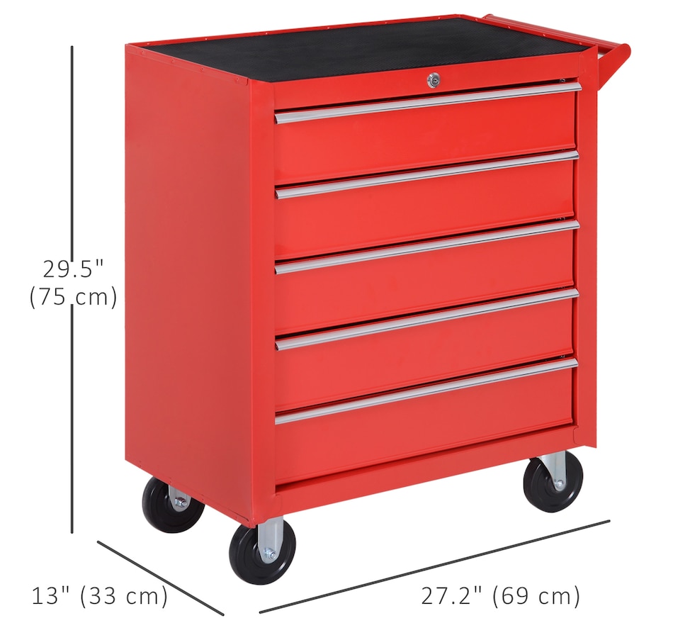 Image 964738_ALTMORE10.jpg, Product 964-738 / Price $249.99, HOMCOM 5 Drawer Lockable Steel Tool Chest With Handle from HOMCOM on TSC.ca's Home & Garden department