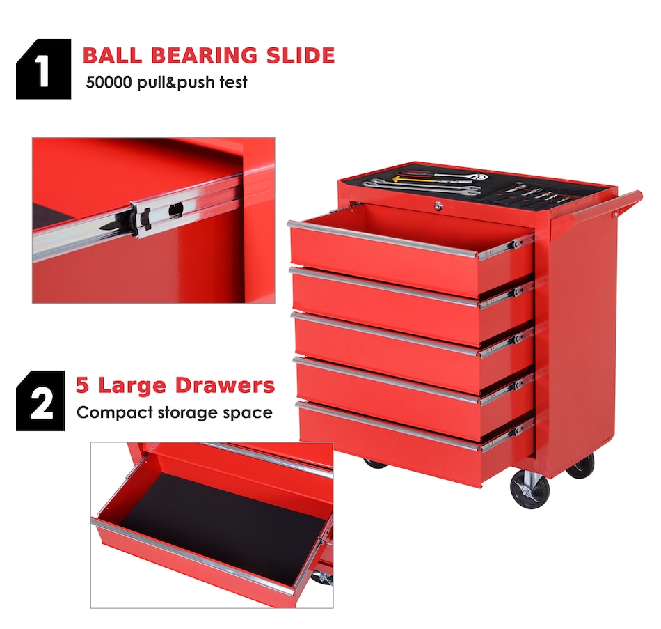 Image 964738_ALTMORE11.jpg, Product 964-738 / Price $249.99, HOMCOM 5 Drawer Lockable Steel Tool Chest With Handle from HOMCOM on TSC.ca's Home & Garden department