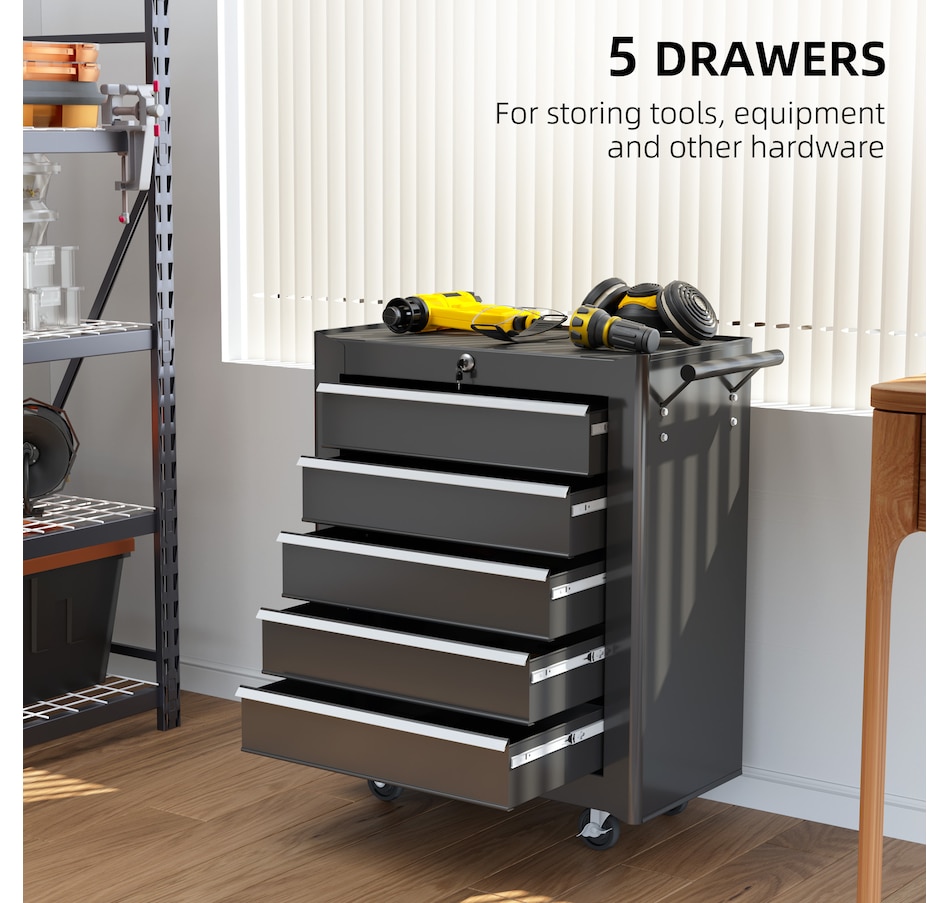 Image 964738_ALTMORE3.jpg, Product 964-738 / Price $249.99, HOMCOM 5 Drawer Lockable Steel Tool Chest With Handle from HOMCOM on TSC.ca's Home & Garden department