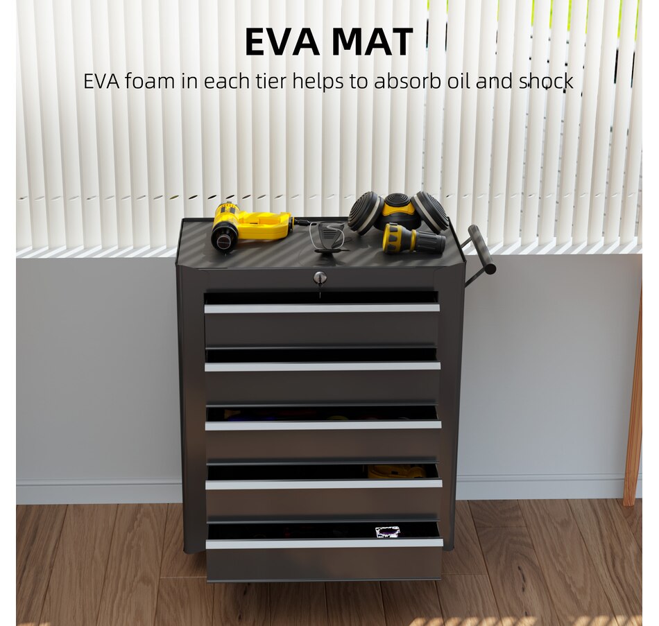 Image 964738_ALTMORE4.jpg, Product 964-738 / Price $249.99, HOMCOM 5 Drawer Lockable Steel Tool Chest With Handle from HOMCOM on TSC.ca's Home & Garden department