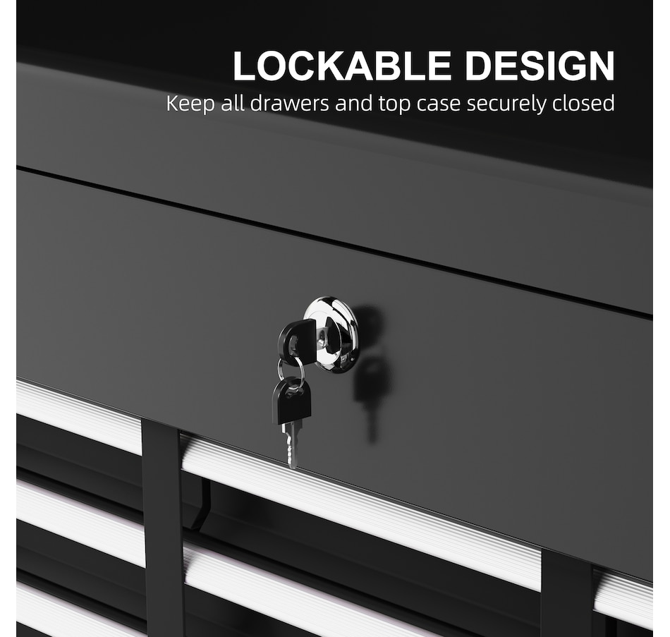 Image 964739_ALTMORE12.jpg, Product 964-739 / Price $137.99 - $139.99, HOMCOM 6 Drawer 24" Metal Tool Box with Top Case, Ball Bearing Slides from HOMCOM on TSC.ca's Home & Garden department