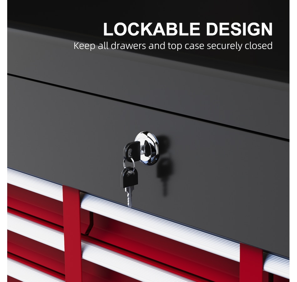 Image 964739_ALTMORE4.jpg, Product 964-739 / Price $137.99 - $139.99, HOMCOM 6 Drawer 24" Metal Tool Box with Top Case, Ball Bearing Slides from HOMCOM on TSC.ca's Home & Garden department