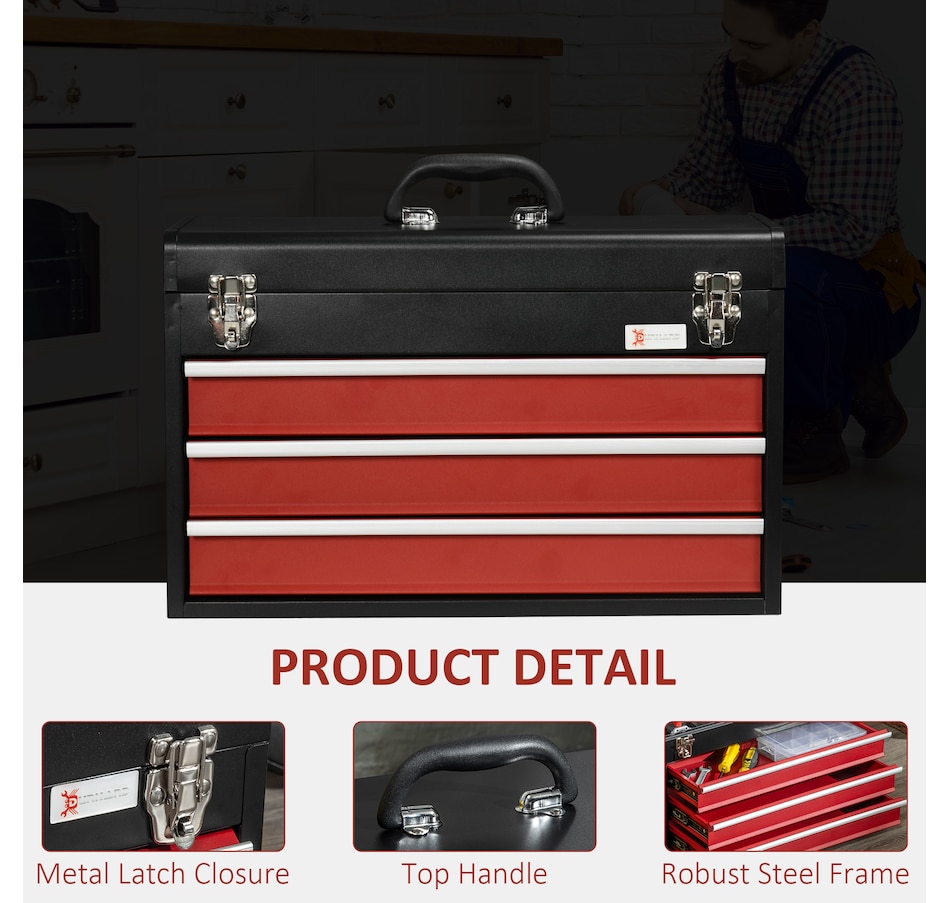 Image 964743_ALTMORE3.jpg, Product 964-743 / Price $59.99 - $104.99, DURHAND Metal Tool Box Portable Tool Chest Organizer with Drawers from DURHAND on TSC.ca's Home & Garden department