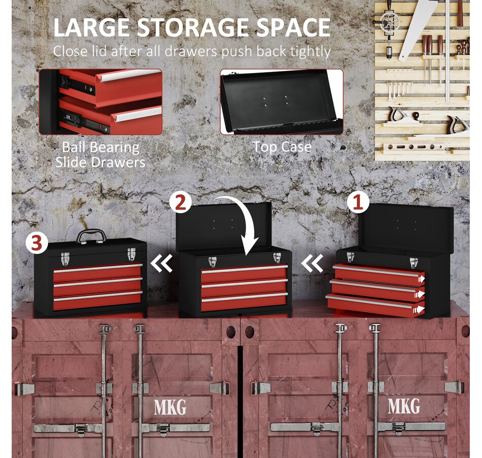 Image 964743_ALTMORE4.jpg, Product 964-743 / Price $59.99 - $104.99, DURHAND Metal Tool Box Portable Tool Chest Organizer with Drawers from DURHAND on TSC.ca's Home & Garden department