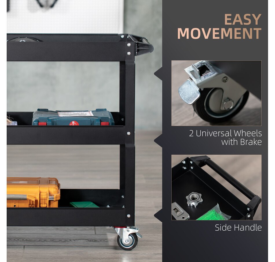 Image 964745_ALTMORE12.jpg, Product 964-745 / Price $94.99 - $99.99, DURHAND 3 Tier Rolling Tool Cart, 330 LBS Capacity Utility Cart from DURHAND on TSC.ca's Home & Garden department