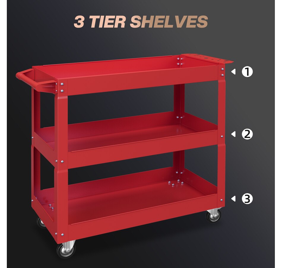 Image 964745_ALTMORE3.jpg, Product 964-745 / Price $94.99 - $99.99, DURHAND 3 Tier Rolling Tool Cart, 330 LBS Capacity Utility Cart from DURHAND on TSC.ca's Home & Garden department