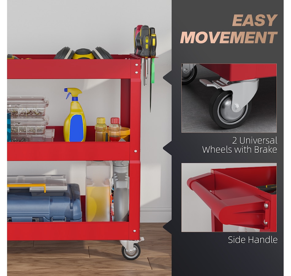 Image 964745_ALTMORE4.jpg, Product 964-745 / Price $94.99 - $99.99, DURHAND 3 Tier Rolling Tool Cart, 330 LBS Capacity Utility Cart from DURHAND on TSC.ca's Home & Garden department