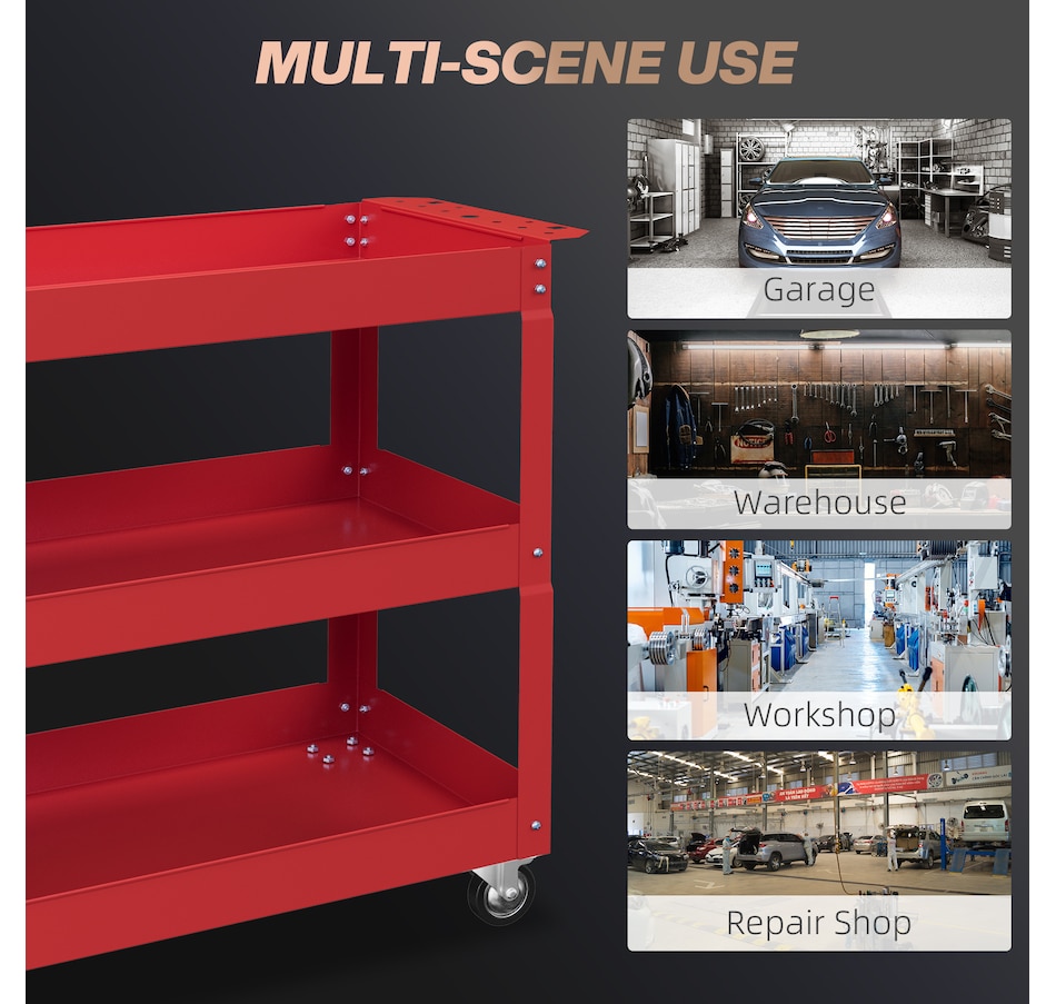 Image 964745_ALTMORE5.jpg, Product 964-745 / Price $94.99 - $99.99, DURHAND 3 Tier Rolling Tool Cart, 330 LBS Capacity Utility Cart from DURHAND on TSC.ca's Home & Garden department