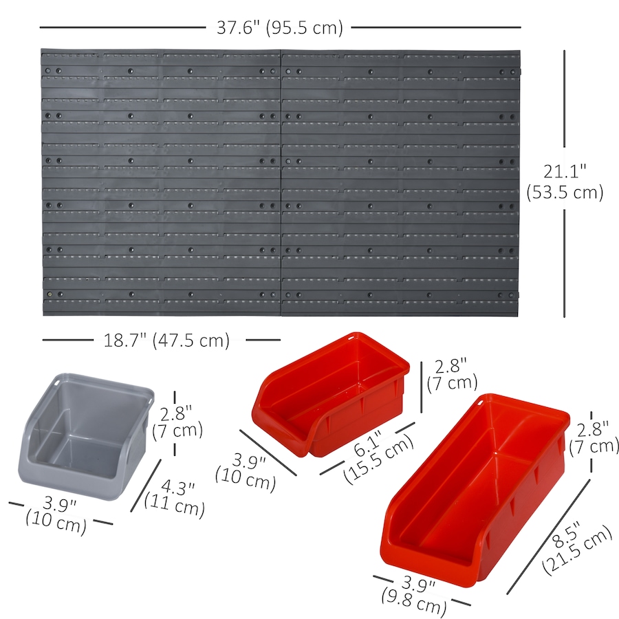 Image 964747_ALTMORE10.jpg, Product 964-747 / Price $51.49, DURHAND 44PC Wall Mounted Storage Bins Parts Rack Kit with Pegboard Orange from DURHAND on TSC.ca's Home & Garden department