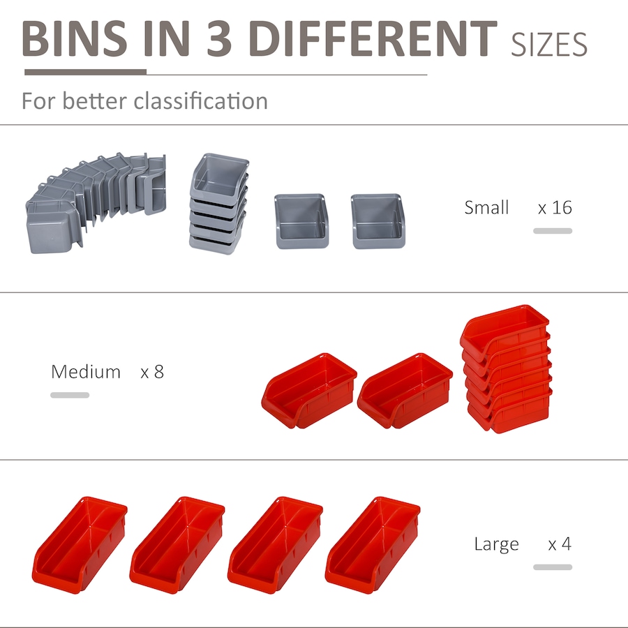 Image 964747_ALTMORE13.jpg, Product 964-747 / Price $51.49, DURHAND 44PC Wall Mounted Storage Bins Parts Rack Kit with Pegboard Orange from DURHAND on TSC.ca's Home & Garden department