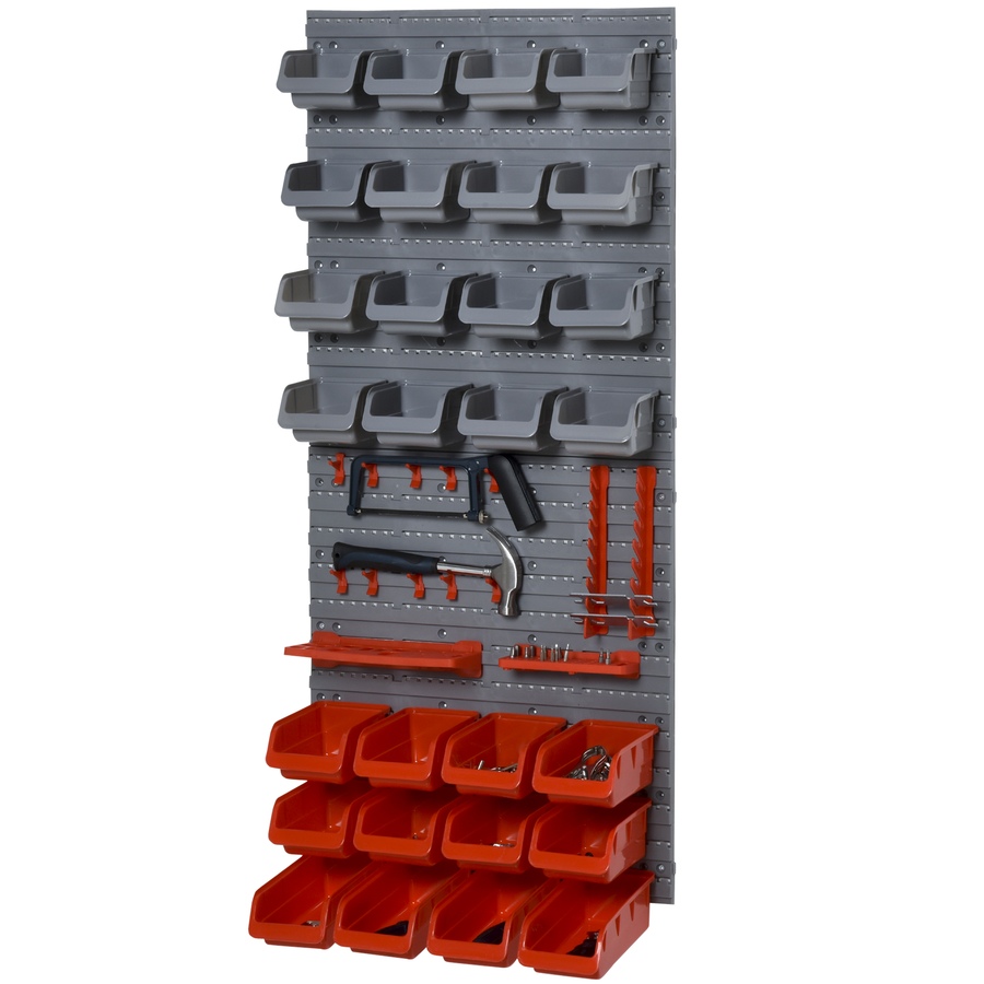 Image 964747_ALTMORE16.jpg, Product 964-747 / Price $51.49, DURHAND 44PC Wall Mounted Storage Bins Parts Rack Kit with Pegboard Orange from DURHAND on TSC.ca's Home & Garden department
