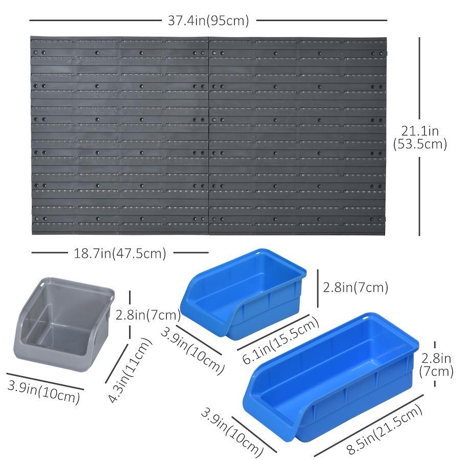 Image 964747_ALTMORE18.jpg, Product 964-747 / Price $51.49, DURHAND 44PC Wall Mounted Storage Bins Parts Rack Kit with Pegboard Orange from DURHAND on TSC.ca's Home & Garden department