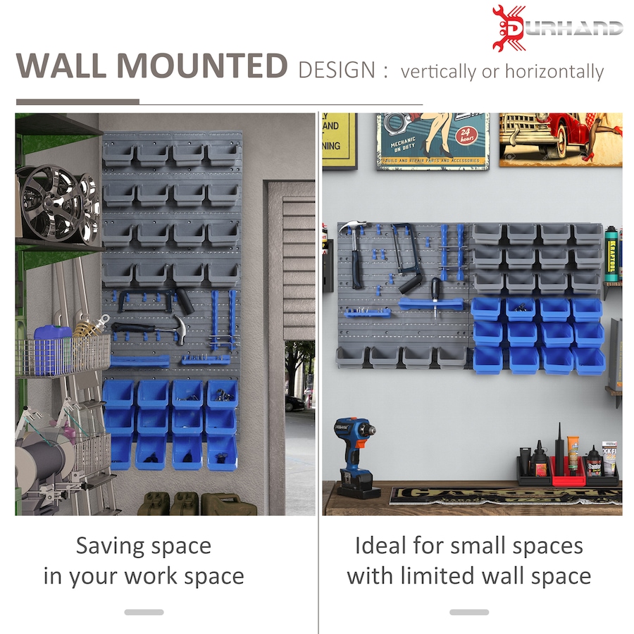 Image 964747_ALTMORE19.jpg, Product 964-747 / Price $51.49, DURHAND 44PC Wall Mounted Storage Bins Parts Rack Kit with Pegboard Orange from DURHAND on TSC.ca's Home & Garden department