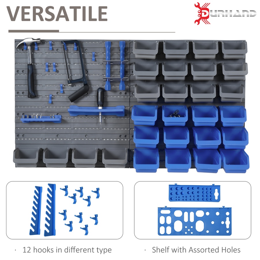 Image 964747_ALTMORE20.jpg, Product 964-747 / Price $51.49, DURHAND 44PC Wall Mounted Storage Bins Parts Rack Kit with Pegboard Orange from DURHAND on TSC.ca's Home & Garden department