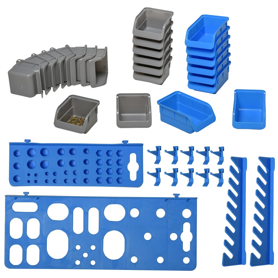 Image 964747_ALTMORE22.jpg, Product 964-747 / Price $51.49, DURHAND 44PC Wall Mounted Storage Bins Parts Rack Kit with Pegboard Orange from DURHAND on TSC.ca's Home & Garden department