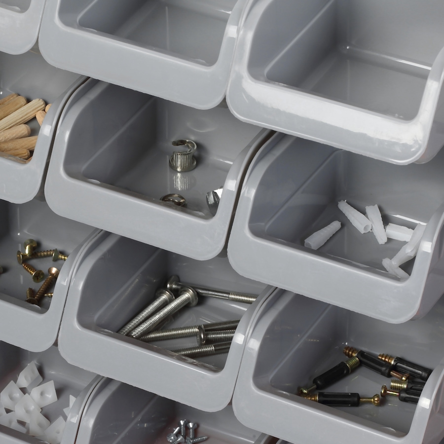 Image 964747_ALTMORE8.jpg, Product 964-747 / Price $51.49, DURHAND 44PC Wall Mounted Storage Bins Parts Rack Kit with Pegboard Orange from DURHAND on TSC.ca's Home & Garden department