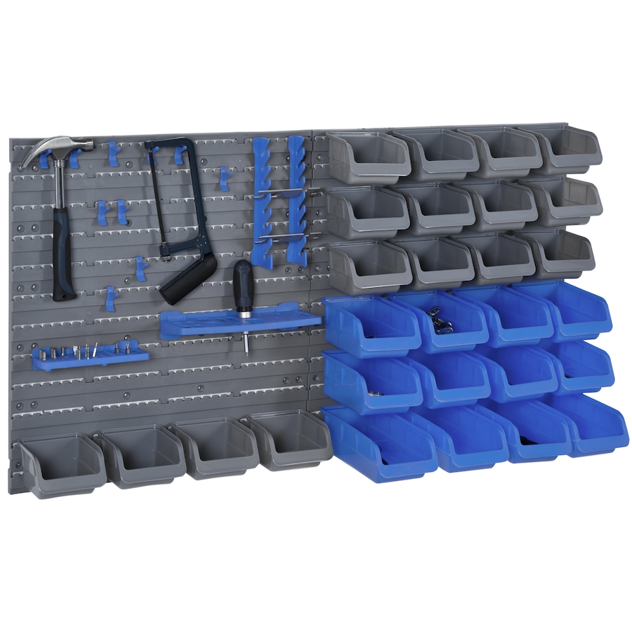 Image 964747_ST03.jpg, Product 964-747 / Price $51.49, DURHAND 44PC Wall Mounted Storage Bins Parts Rack Kit with Pegboard Orange from DURHAND on TSC.ca's Home & Garden department